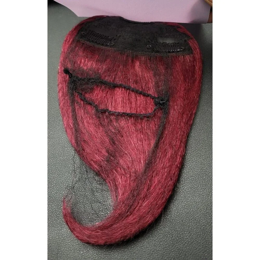The Bang Thang 100% Human Hair Clip-on Bang Extension Sassy Collection(Red Wine)